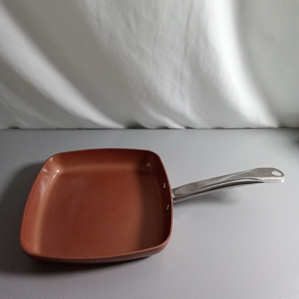 Copper Chef 9.5 Inch Square Frying Pan Non Stick Induction Skillet Cerami-Tech